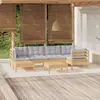 Image de vidaXL Salon de jardin 7 pcs avec coussins gris bois de pin massif