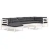 Image de vidaXL Salon de jardin 8 pcs avec coussins blanc bois de pin massif