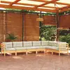 Image de vidaXL Salon de jardin 7 pcs avec coussins crème bois de pin massif
