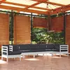 Image de vidaXL Salon de jardin 8 pcs avec coussins blanc bois de pin massif