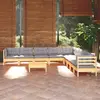 Image de vidaXL Salon de jardin 10 pcs avec coussins gris bois de pin massif
