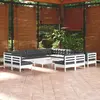 Image de vidaXL Salon de jardin 14 pcs avec coussins blanc bois de pin solide