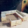 Image de vidaXL Salon de jardin 13 pcs avec coussins crème Bois de pin solide