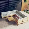Image de vidaXL Salon de jardin 9 pcs avec coussins crème bois de pin
