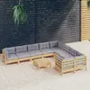 Image de vidaXL Salon de jardin 10 pcs avec coussins gris Bois de pin