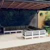 Image de vidaXL Salon de jardin 11 pcs avec coussins blanc bois de pin