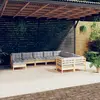 Image de vidaXL Salon de jardin 10 pcs avec coussins gris Bois de pin