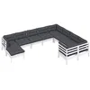 Image de vidaXL Salon de jardin 10 pcs avec coussins blanc bois de pin