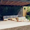 Image de vidaXL Salon de jardin 11 pcs avec coussins gris bois de pin