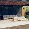 Image de vidaXL Salon de jardin 11 pcs avec coussins gris bois de pin
