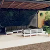 Image de vidaXL Salon de jardin 11 pcs avec coussins blanc bois de pin