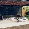 Image de vidaXL Salon de jardin 12 pcs avec coussins blanc bois de pin