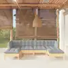 Image de vidaXL Salon de jardin 6 pcs avec coussins gris bois de pin