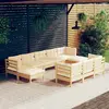 Image de vidaXL Salon de jardin 10 pcs avec coussins crème bois de pin massif