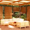 Image de vidaXL Salon de jardin 10 pcs avec coussins crème bois de pin massif