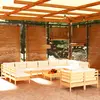 Image de vidaXL Salon de jardin 13 pcs avec coussins crème bois de pin
