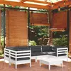 Image de vidaXL Salon de jardin 7 pcs avec coussins blanc bois de pin