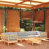 Image de vidaXL Salon de jardin 8 pcs avec coussins gris Bois de pin