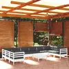 Image de vidaXL Salon de jardin 11 pcs avec coussins blanc bois de pin
