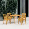 Image de vidaXL Chaises à manger d'extérieur lot de 4 Bois d'acacia massif