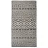 Image de vidaXL Tapis à tissage plat d'extérieur 80x150 cm Rayures noires
