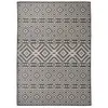 Image de vidaXL Tapis à tissage plat d'extérieur 120x170 cm Rayures noires