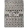 Image de vidaXL Tapis à tissage plat d'extérieur 140x200 cm Rayures noires