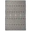 Image de vidaXL Tapis à tissage plat d'extérieur 160x230 cm Rayures noires