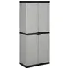 Image de vidaXL Armoire de rangement de jardin 3 étagères Gris/noir 68x40x168cm