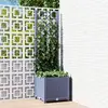 Image de vidaXL Jardinière de jardin avec treillis Bleu Gris 40x40x136 cm PP
