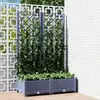 Image de vidaXL Jardinière de jardin avec treillis Bleu Gris 80x40x121,5 cm PP
