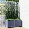 Image de vidaXL Jardinière de jardin avec treillis Bleu Gris 80x40x136 cm PP
