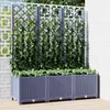 Image de vidaXL Jardinière avec treillis bleu gris 120x40x136 cm PP