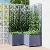 Image de vidaXL Jardinière avec treillis bleu gris 80x80x136 cm PP
