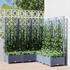 Image de vidaXL Jardinière avec treillis bleu gris 120x120x121,5 cm PP