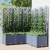 Image de vidaXL Jardinière avec treillis bleu gris 120x120x136 cm PP