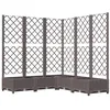 Image de vidaXL Jardinière avec Treillis Lit Surélevé Pot à Plantes Boîte à Fleurs Jardin Patio Entrée Terrasse Extérieur Marron 120x120x121,5 cm PP