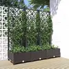 Image de vidaXL Jardinière avec treillis Noir 120 x 40 x 121,5 cm PP
