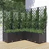 Image de vidaXL Jardinière avec treillis Noir 120x120x136 cm PP