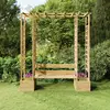 Image de vidaXL Pergola de jardin avec banc et jardinières Bois de pin imprégné