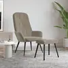 Image de vidaXL Chaise de relaxation avec repose-pied Gris clair Velours
