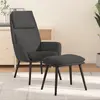 Image de vidaXL Chaise de relaxation avec tabouret Gris foncé Tissu