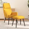 Image de vidaXL Chaise de détente et repose-pied Jaune moutarde Tissu