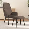 Image de vidaXL Chaise de relaxation avec tabouret Taupe Tissu