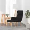 Image de vidaXL Chaise de relaxation avec tabouret Noir Velours