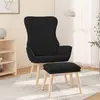Image de vidaXL Chaise de relaxation avec repose-pied Noir Tissu