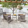 Image de vidaXL Ensemble à manger de jardin 3 pcs Résine tressée Gris