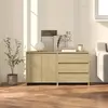 Image de vidaXL Buffets 2 pcs Chêne sonoma Bois d'ingénierie