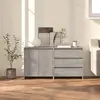 Image de vidaXL Buffets 2 pcs Gris béton Bois d'ingénierie