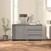 Image de vidaXL Buffets 2 pcs Sonoma gris Bois d'ingénierie